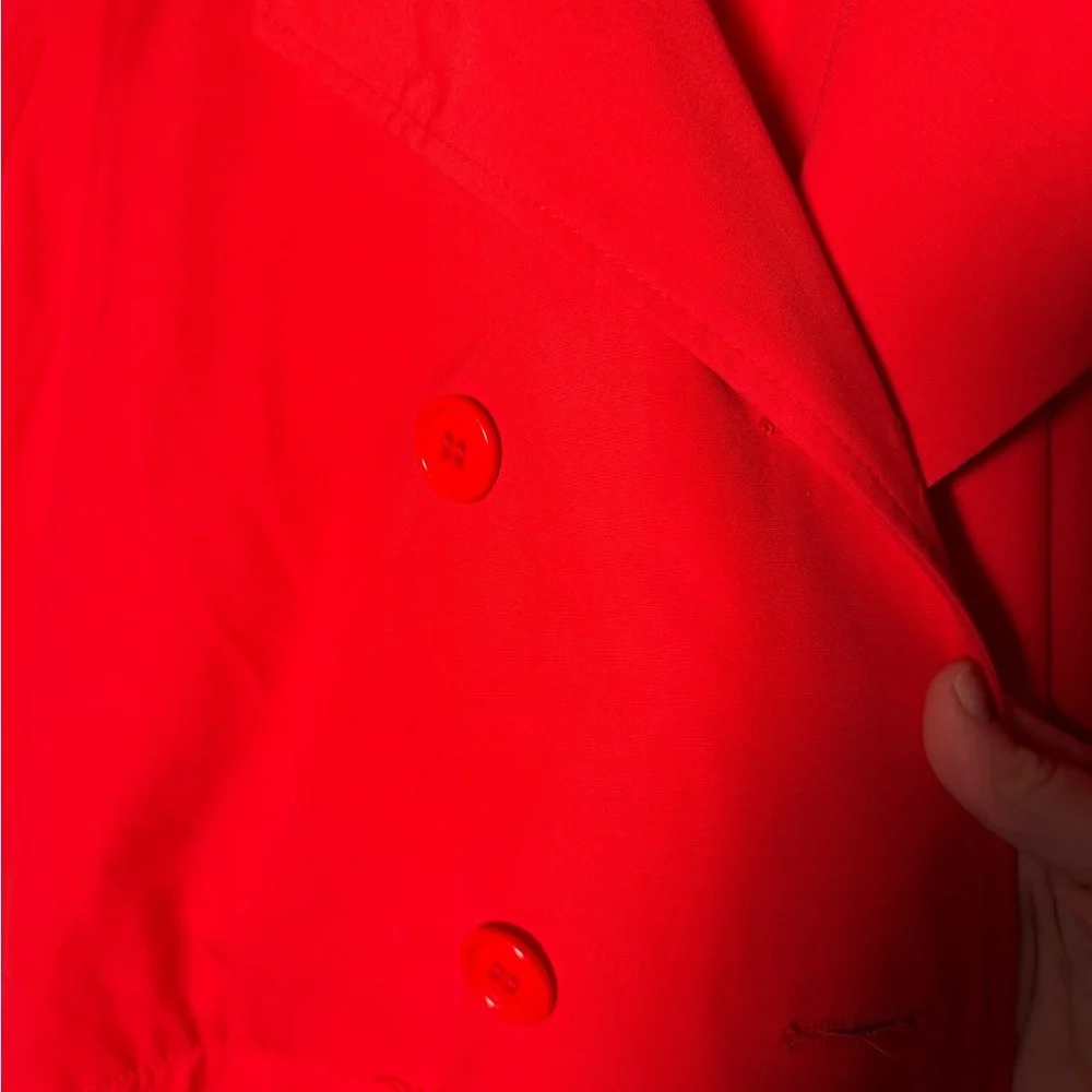 Women’s Vintage Red Double-Breasted Trench Coat - Picture 5 of 7
